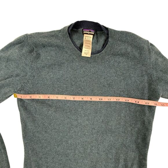 Patagonia 100% Cashmere Pullover Crewneck Sweater Women Medium Blue 50956 - Picture 7 of 10